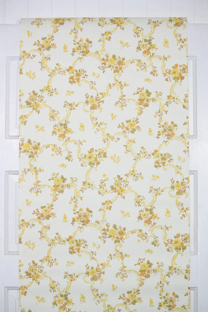 1970s Floral Vintage Wallpaper
