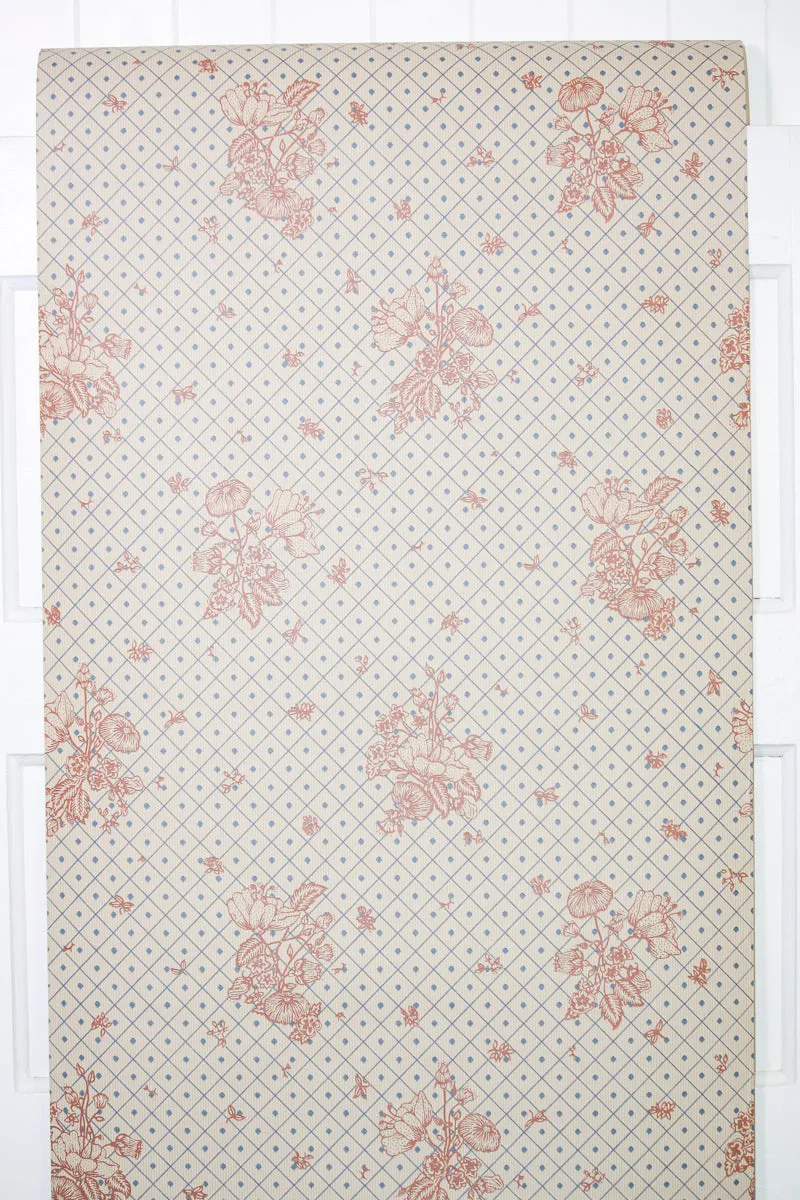 1970s Floral Vintage Wallpaper