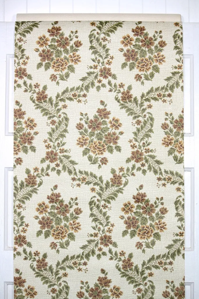 1970s Floral Vintage Wallpaper