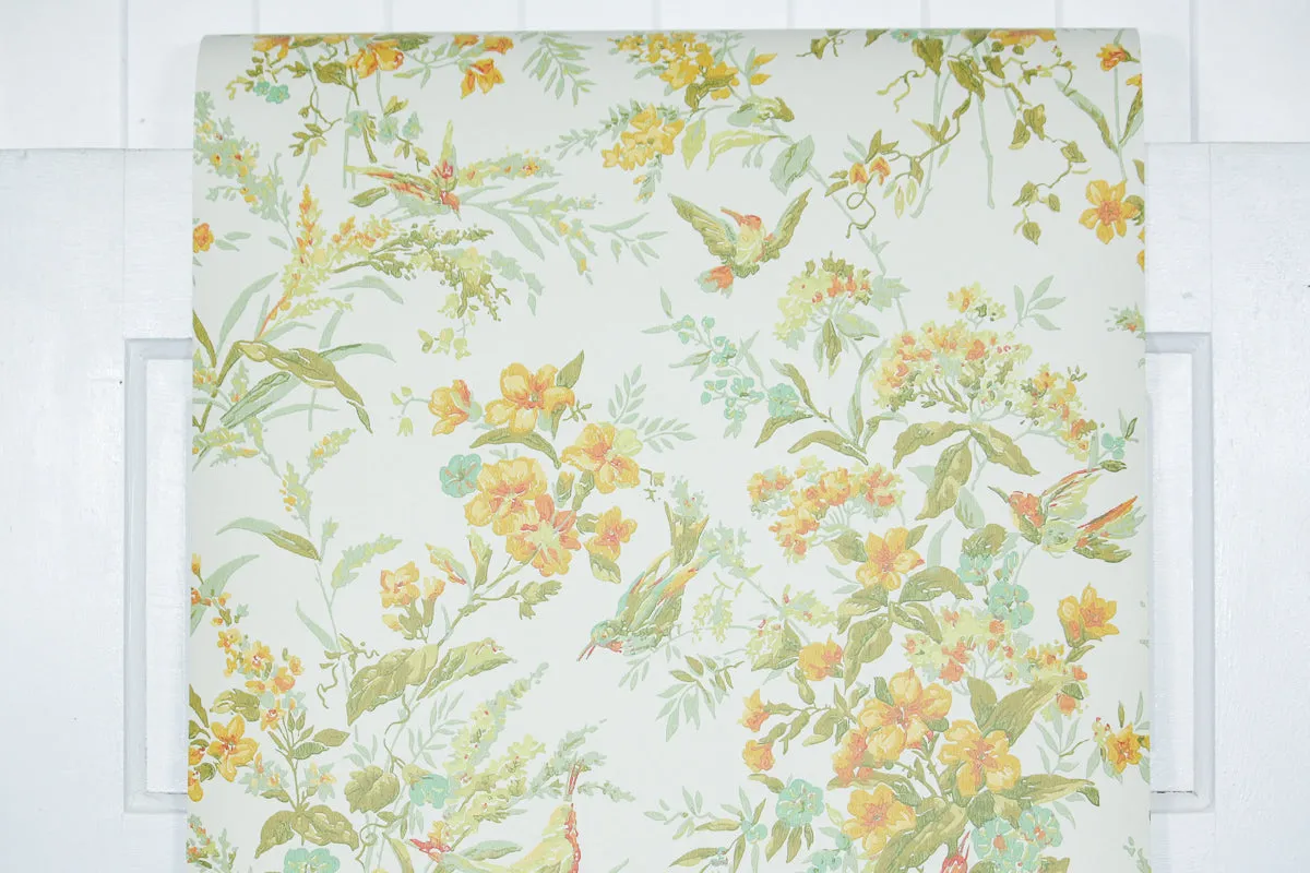 1970s Floral Vintage Wallpaper