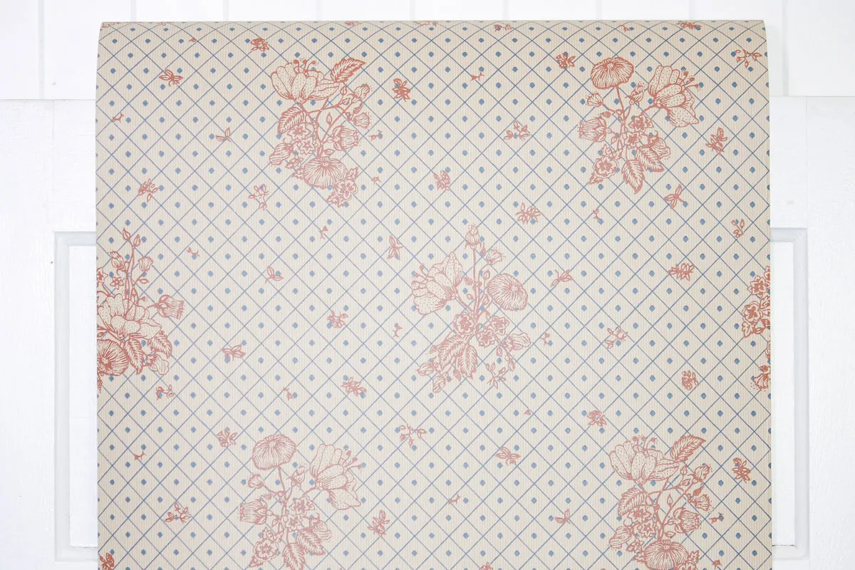 1970s Floral Vintage Wallpaper