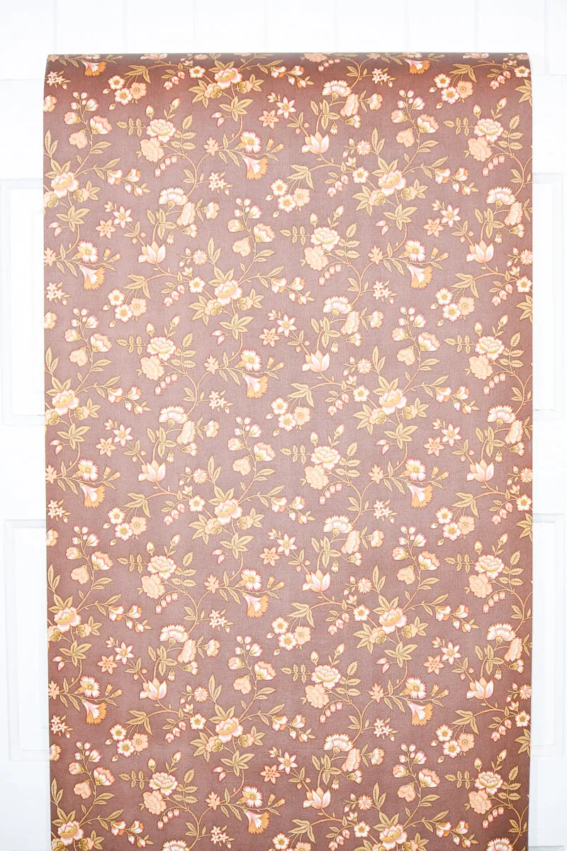 1970s Floral Vintage Wallpaper