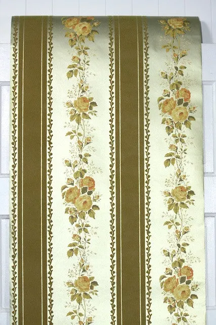 1970s Vintage Flock Wallpaper