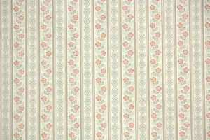 1980s Floral Stripe Vintage Wallpaper