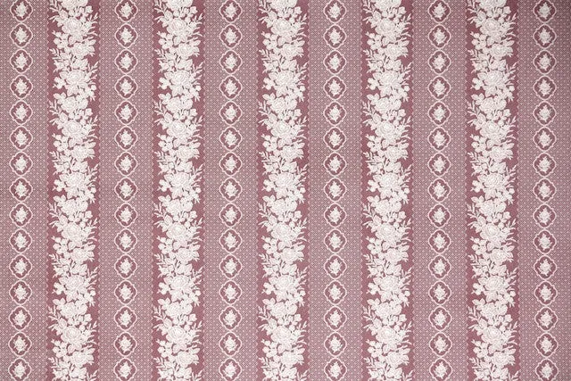 1980s Floral Stripe Vintage Wallpaper