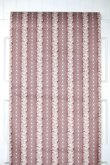 1980s Floral Stripe Vintage Wallpaper