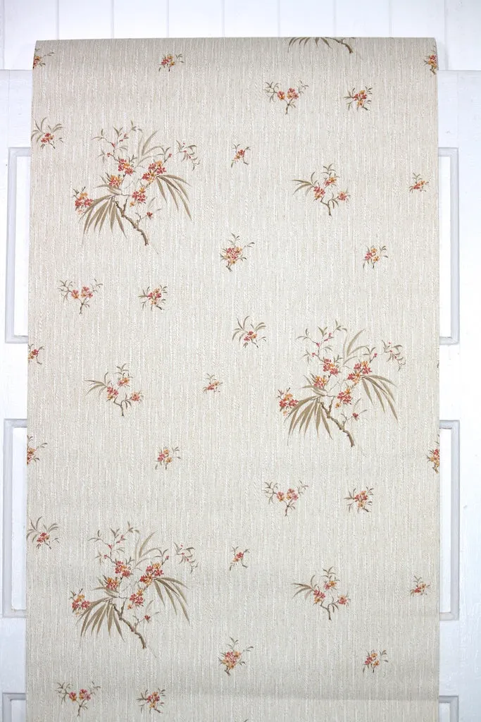 1980s Floral Vintage Wallpaper