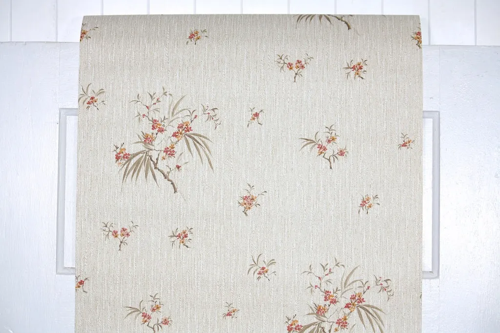 1980s Floral Vintage Wallpaper