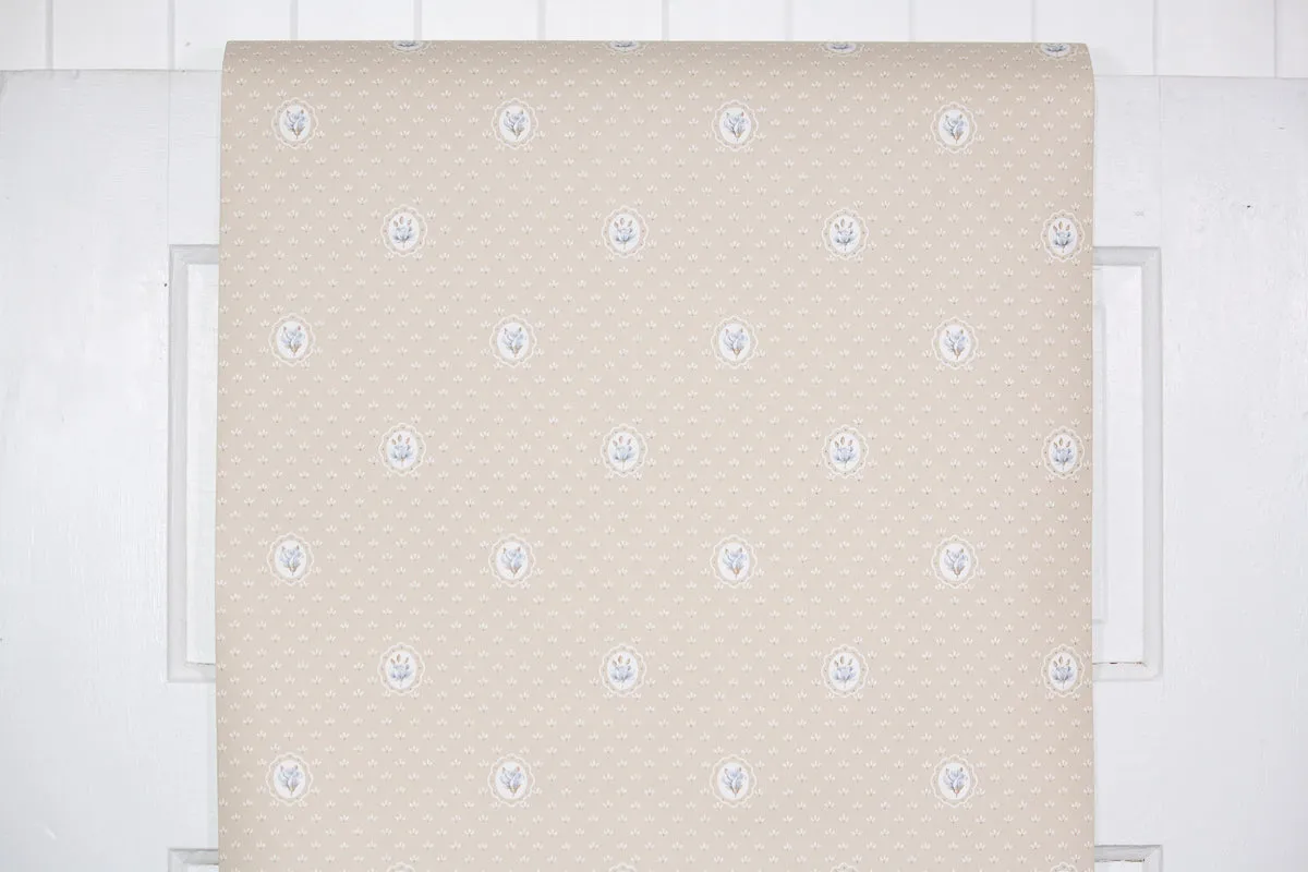 1980s Floral Vintage Wallpaper