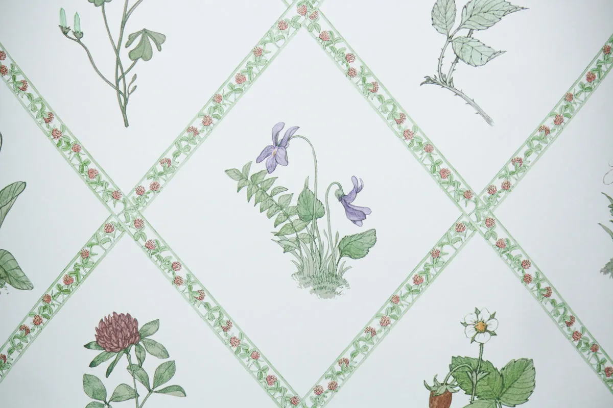 1980s Floral Vintage Wallpaper