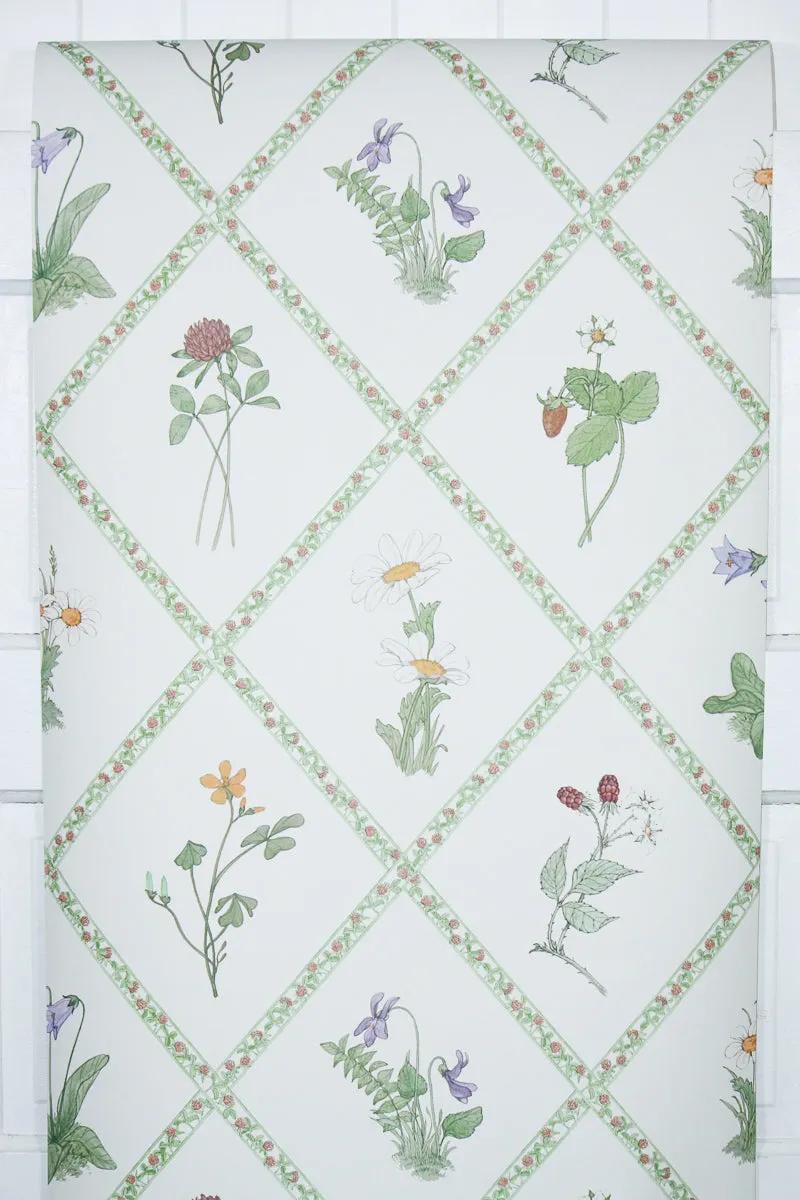 1980s Floral Vintage Wallpaper