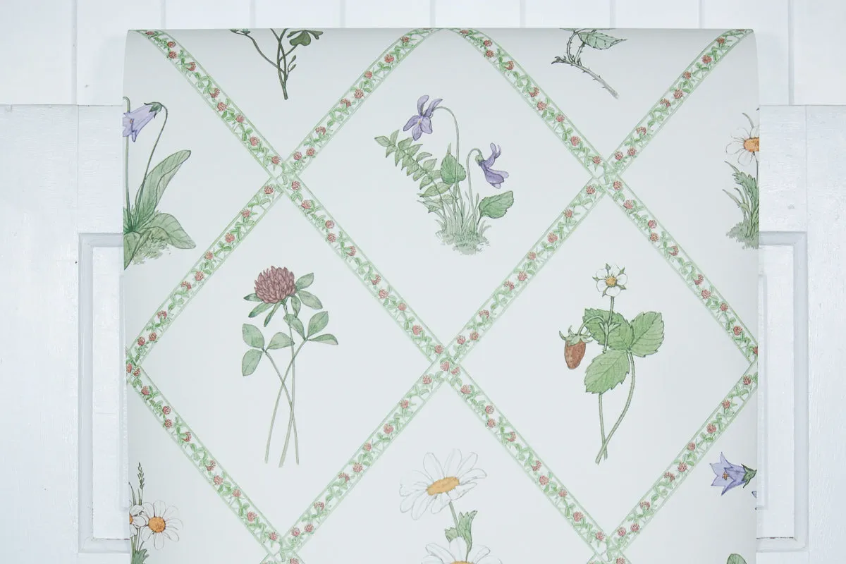 1980s Floral Vintage Wallpaper