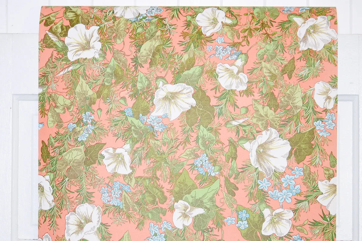 1980s Floral Vintage Wallpaper
