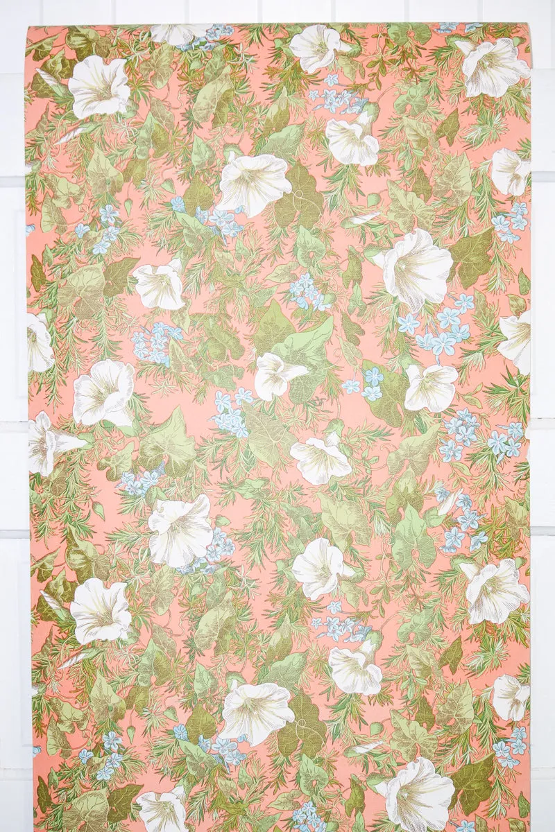 1980s Floral Vintage Wallpaper