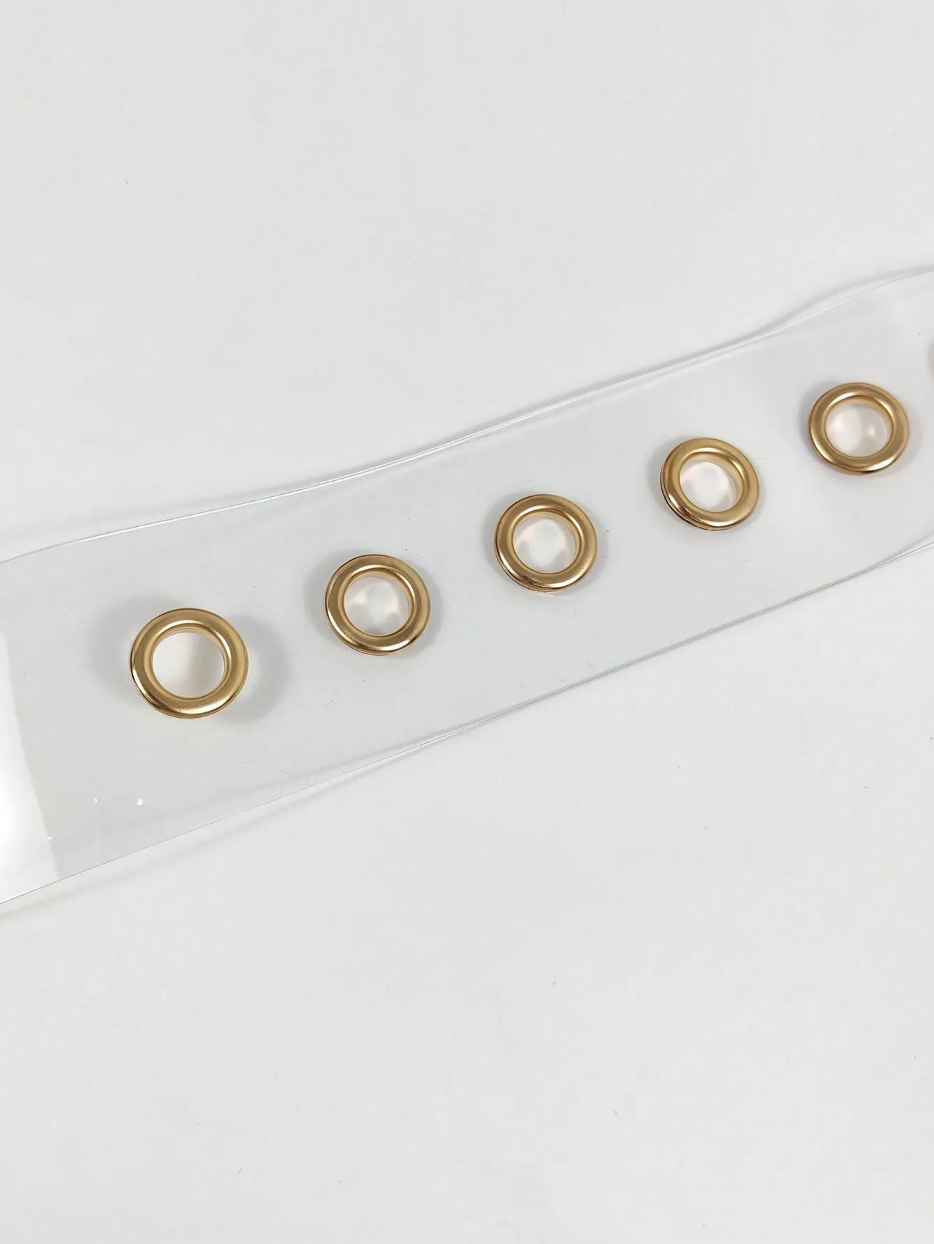 1pc Square Buckle Transparent Belt - Clear