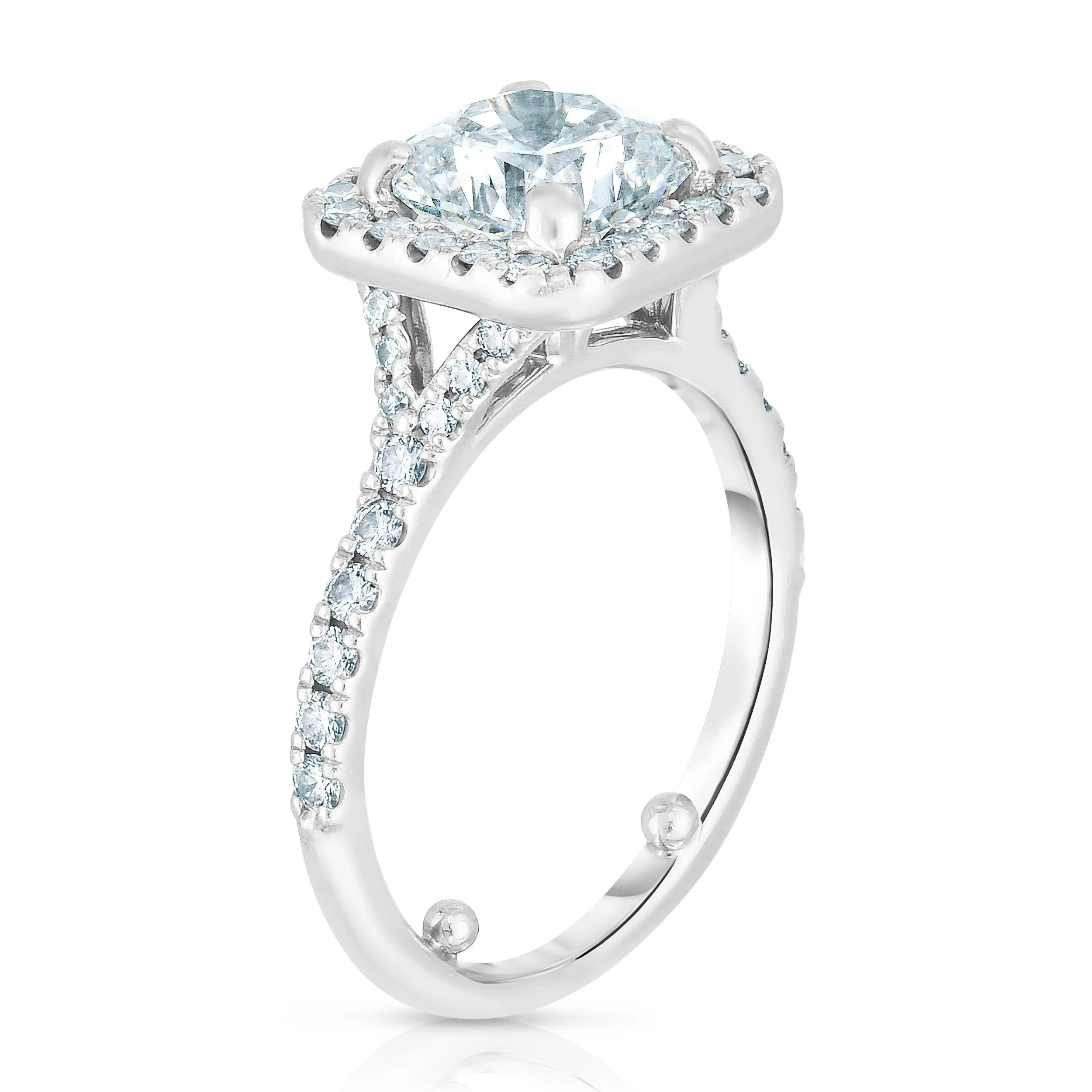 2.02CT SQUARE CUT HALO ENGAGEMENT RING