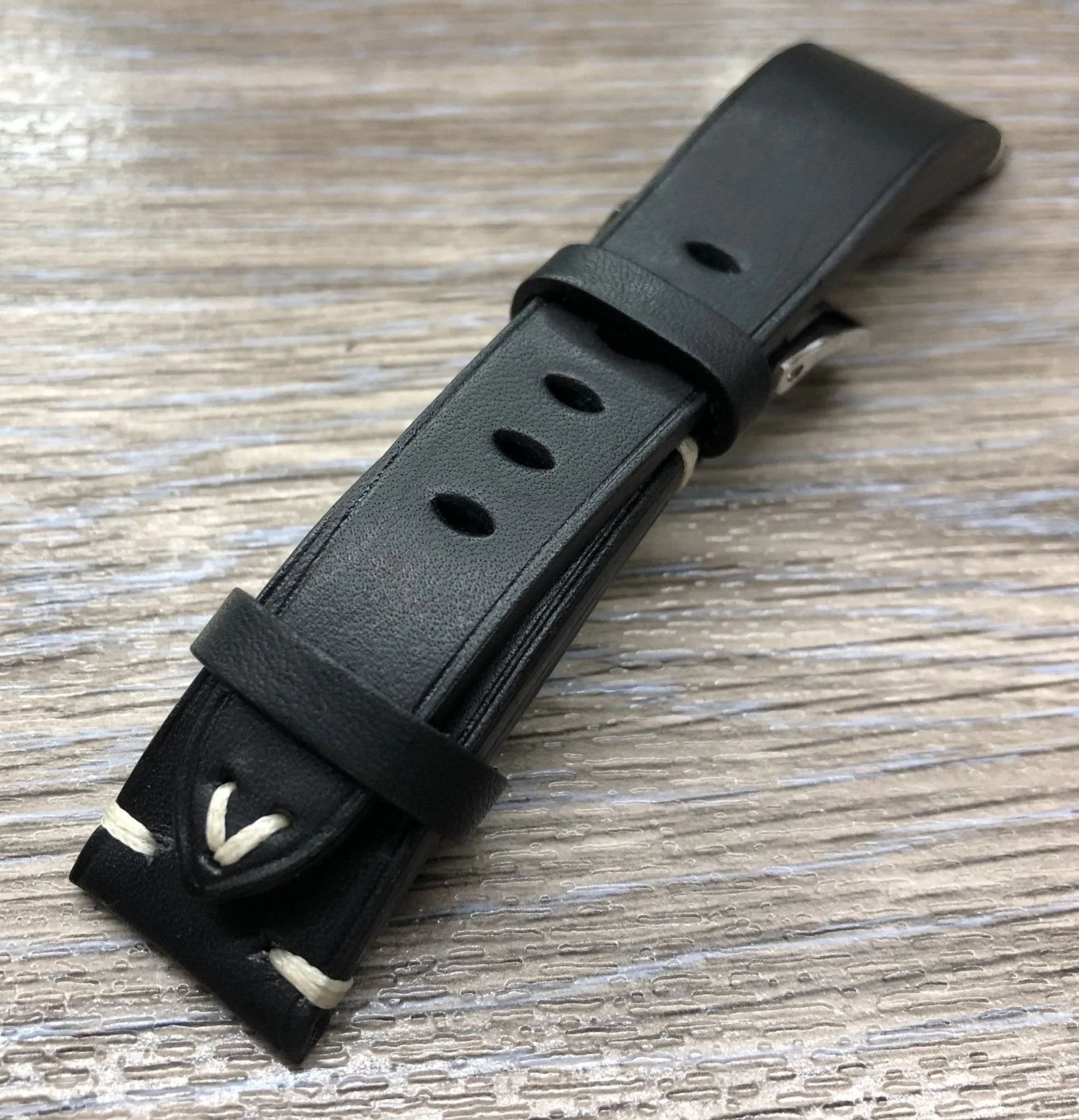22mm Watch Straps Leather, 20mm Black Bremont Leather Watch Bands, Mens Watch Wristbands, Personalise Gift Idea