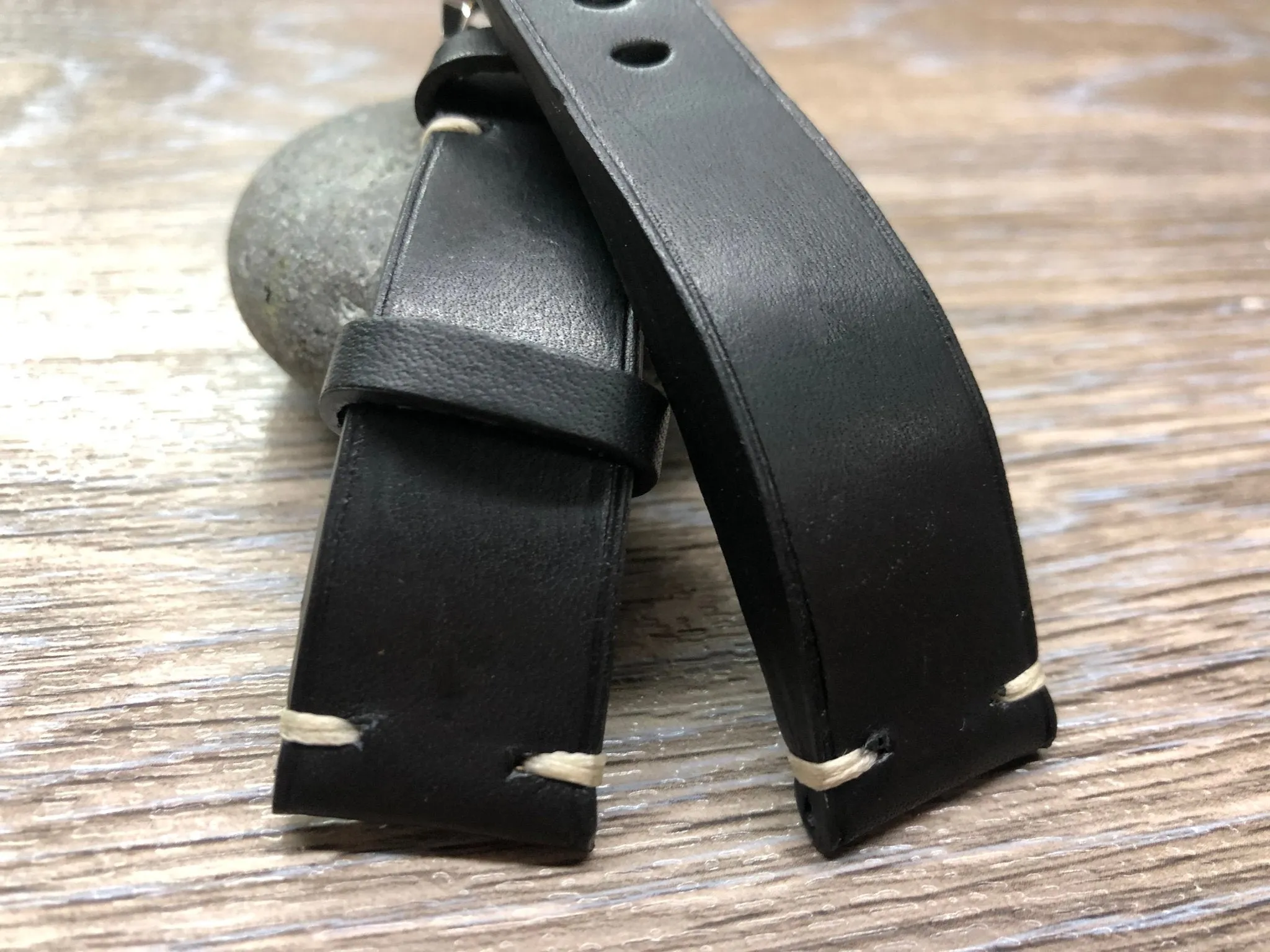 22mm Watch Straps Leather, 20mm Black Bremont Leather Watch Bands, Mens Watch Wristbands, Personalise Gift Idea