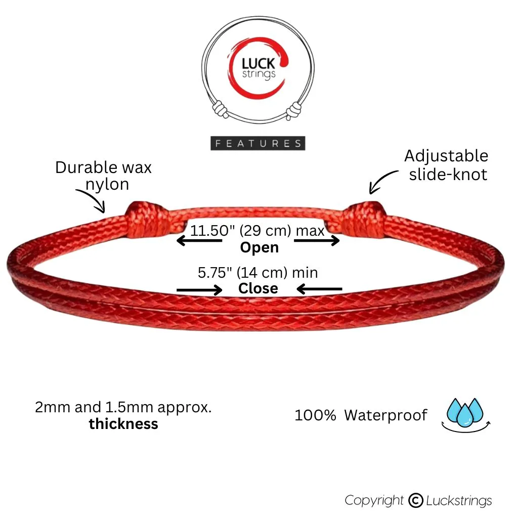 3-Piece Wax Nylon Cord Bracelet Set - Colorful Trio
