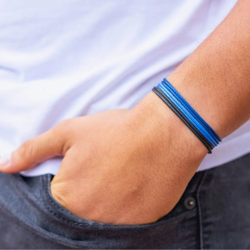 3-Piece Wax Nylon Cord Bracelet Set - Colorful Trio