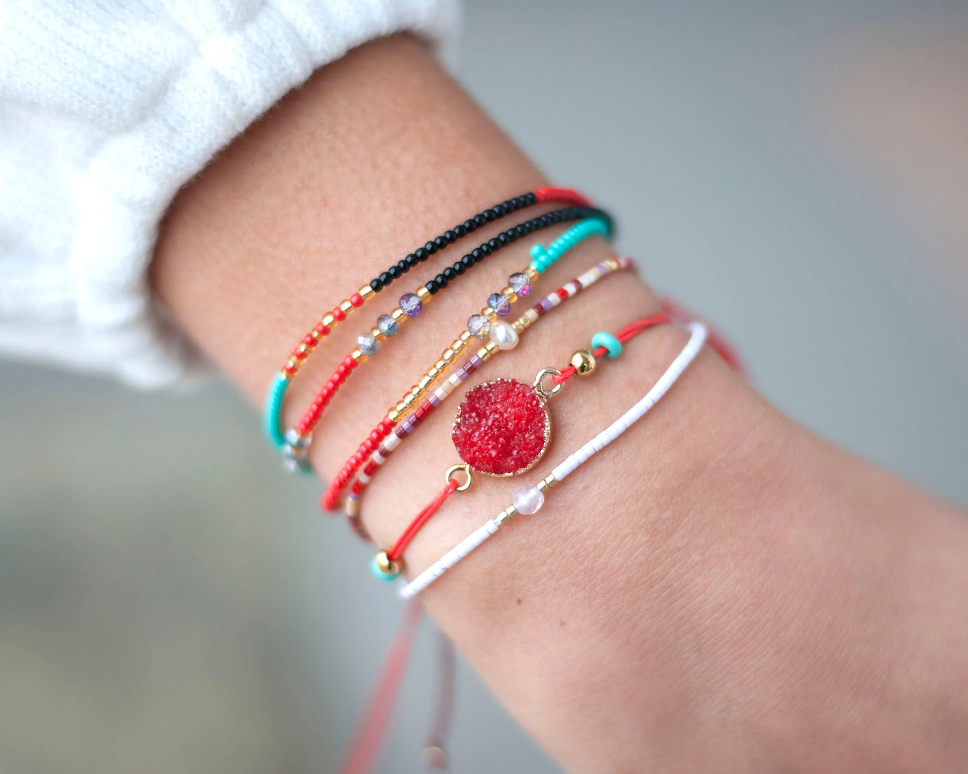 3 Strand Seed Bead Bracelet