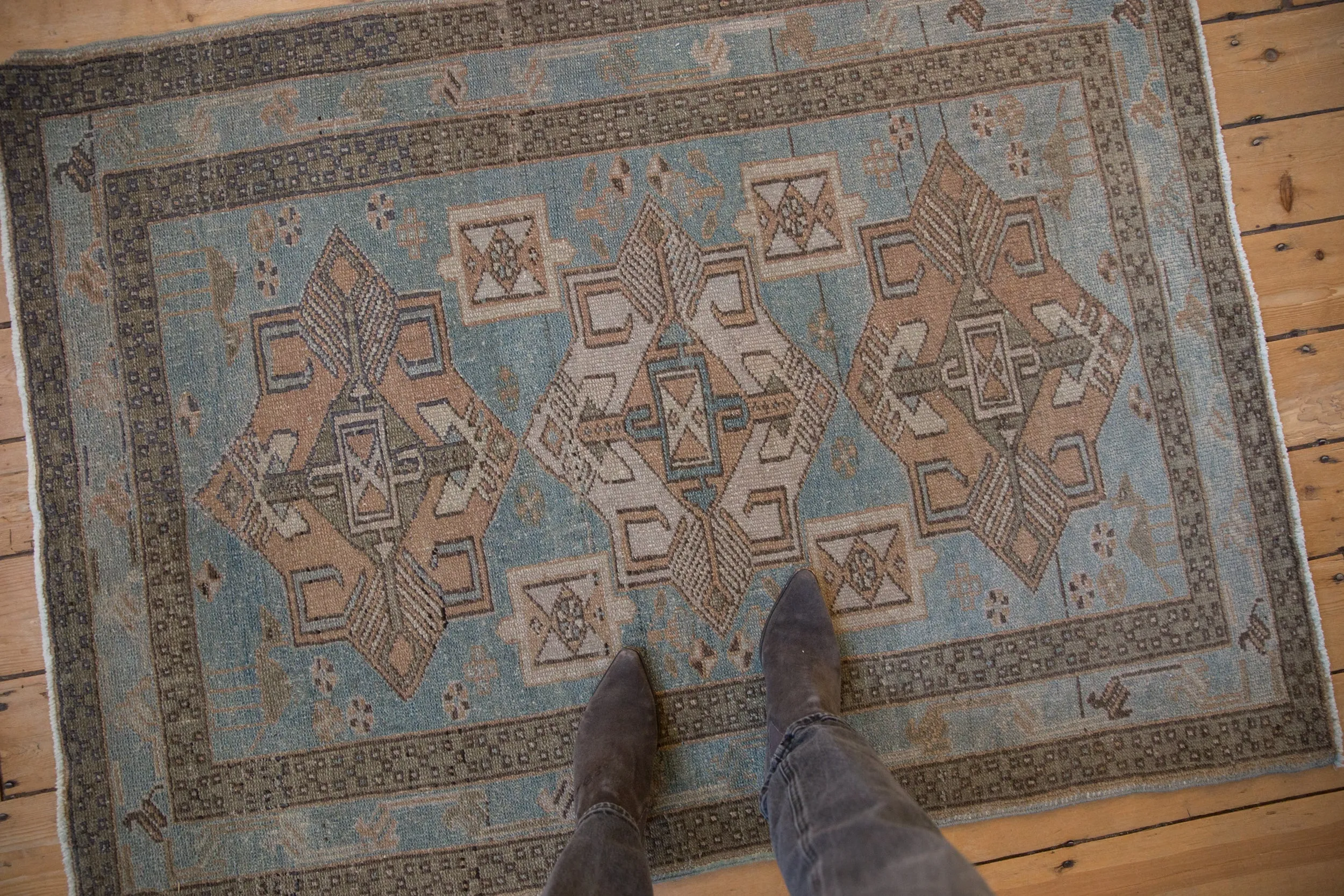 3.5x5 Vintage Distressed Hamadan Rug