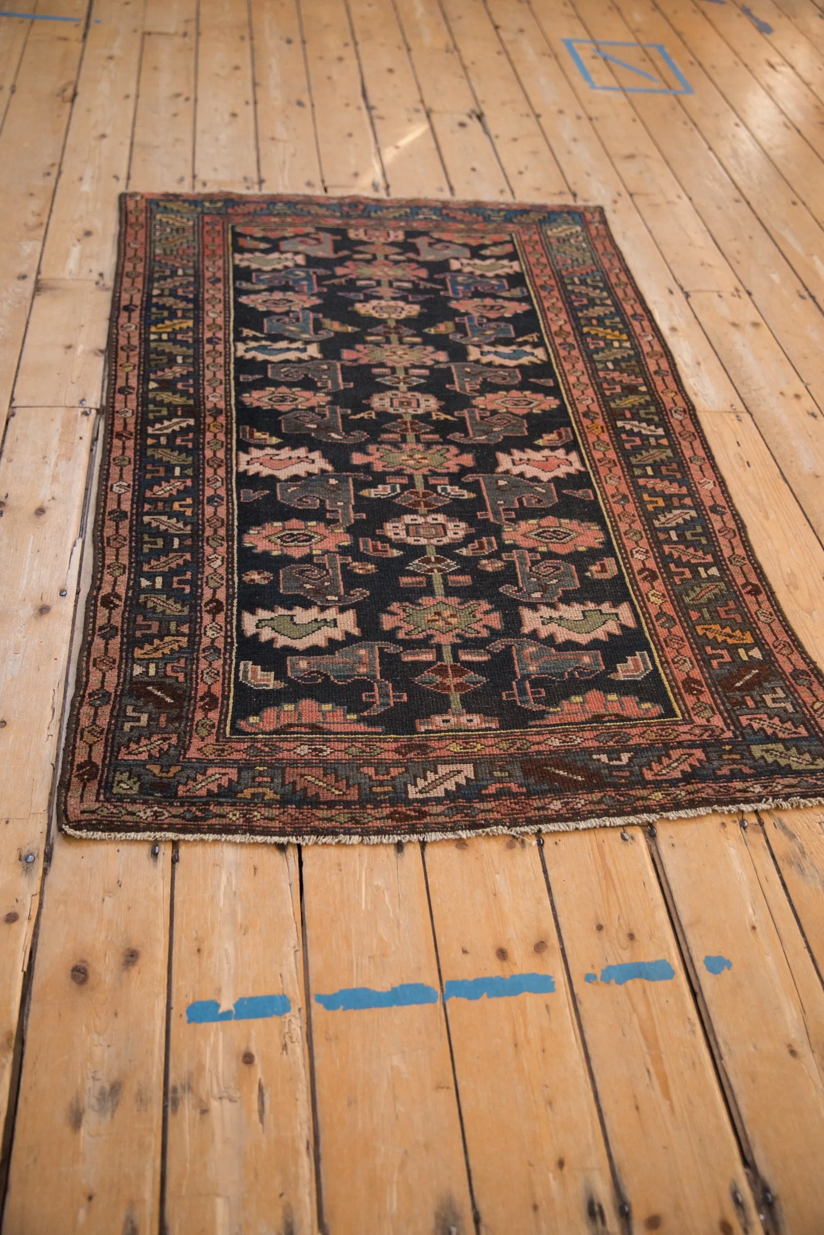 3.5x5.5 Vintage Kurdish Hamadan Rug