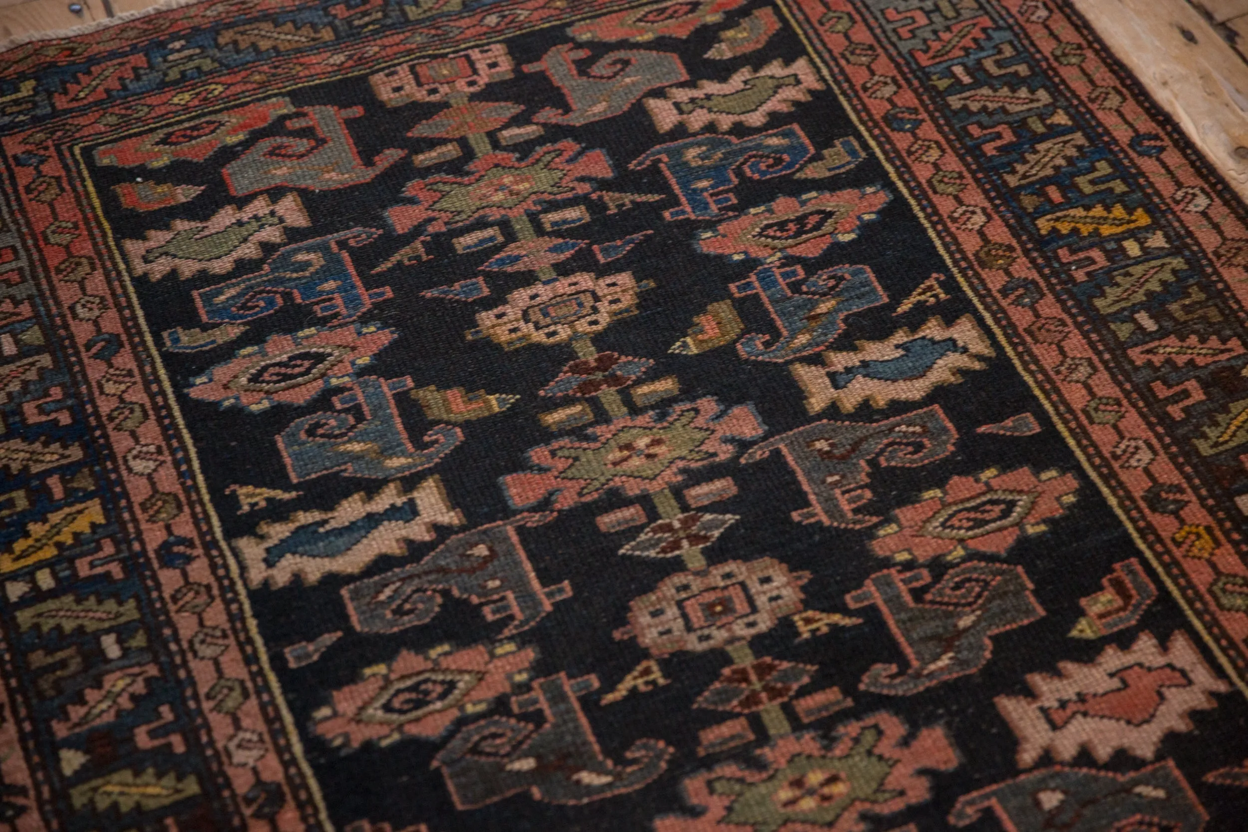 3.5x5.5 Vintage Kurdish Hamadan Rug