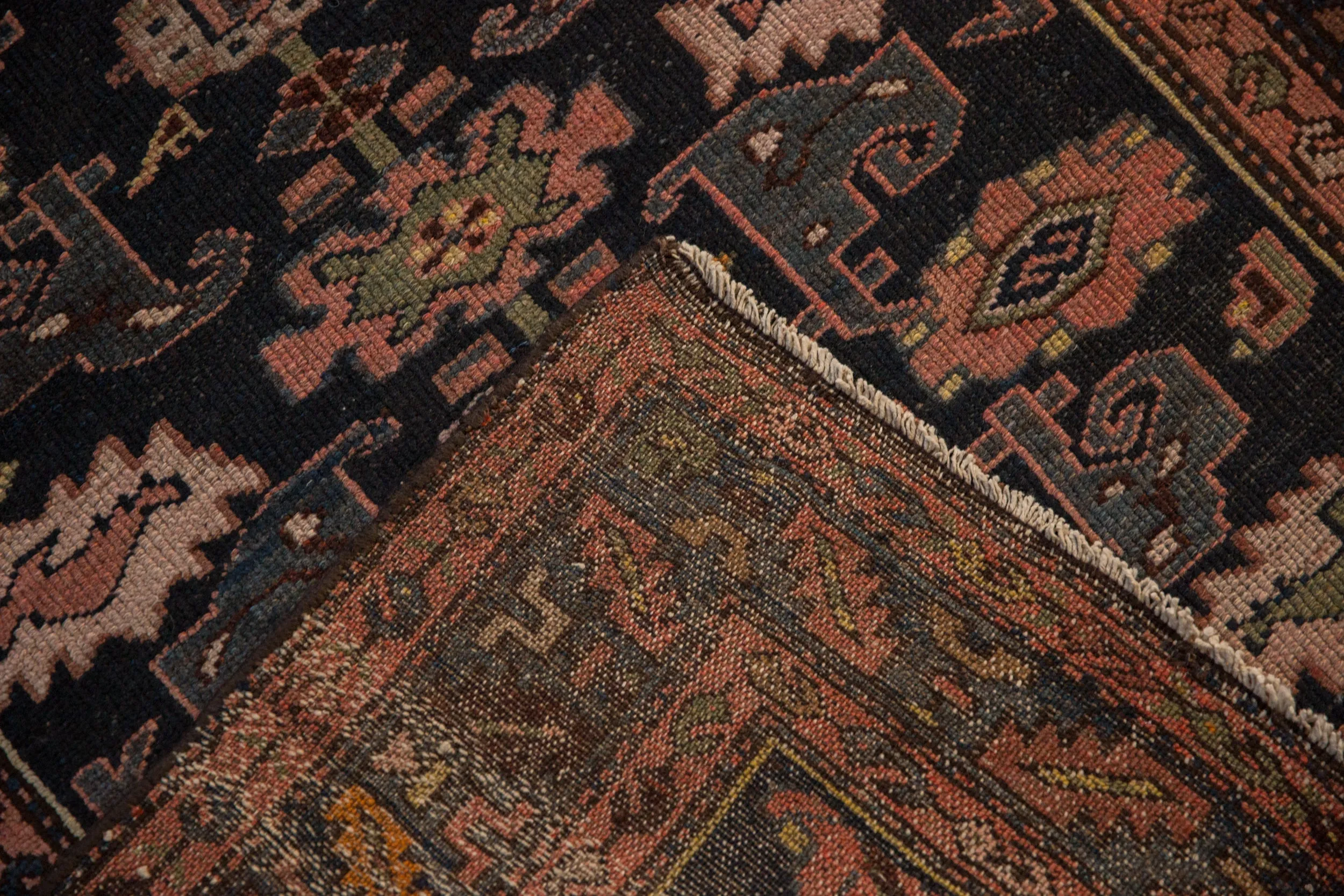 3.5x5.5 Vintage Kurdish Hamadan Rug