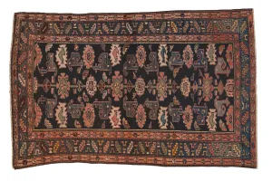 3.5x5.5 Vintage Kurdish Hamadan Rug