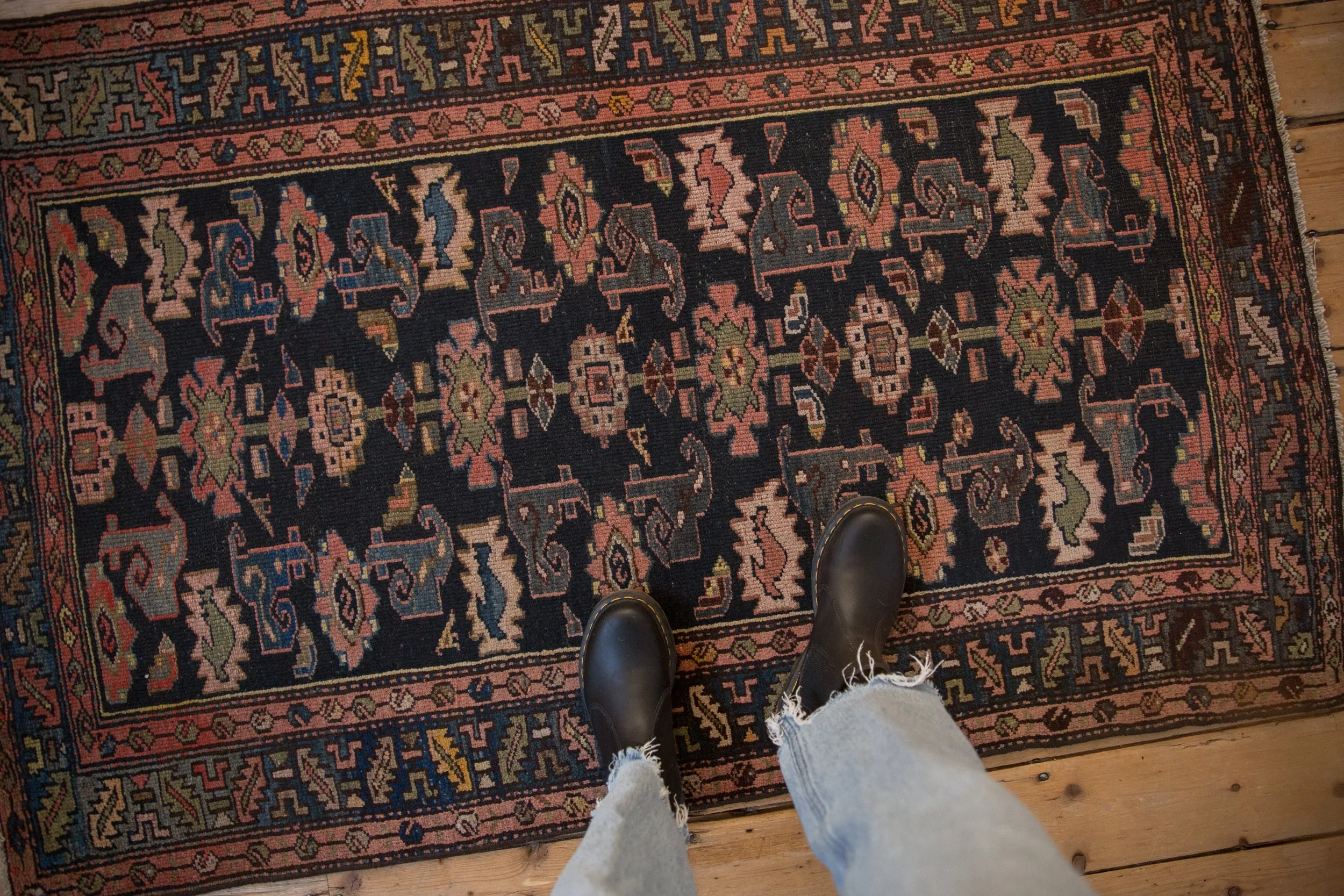 3.5x5.5 Vintage Kurdish Hamadan Rug