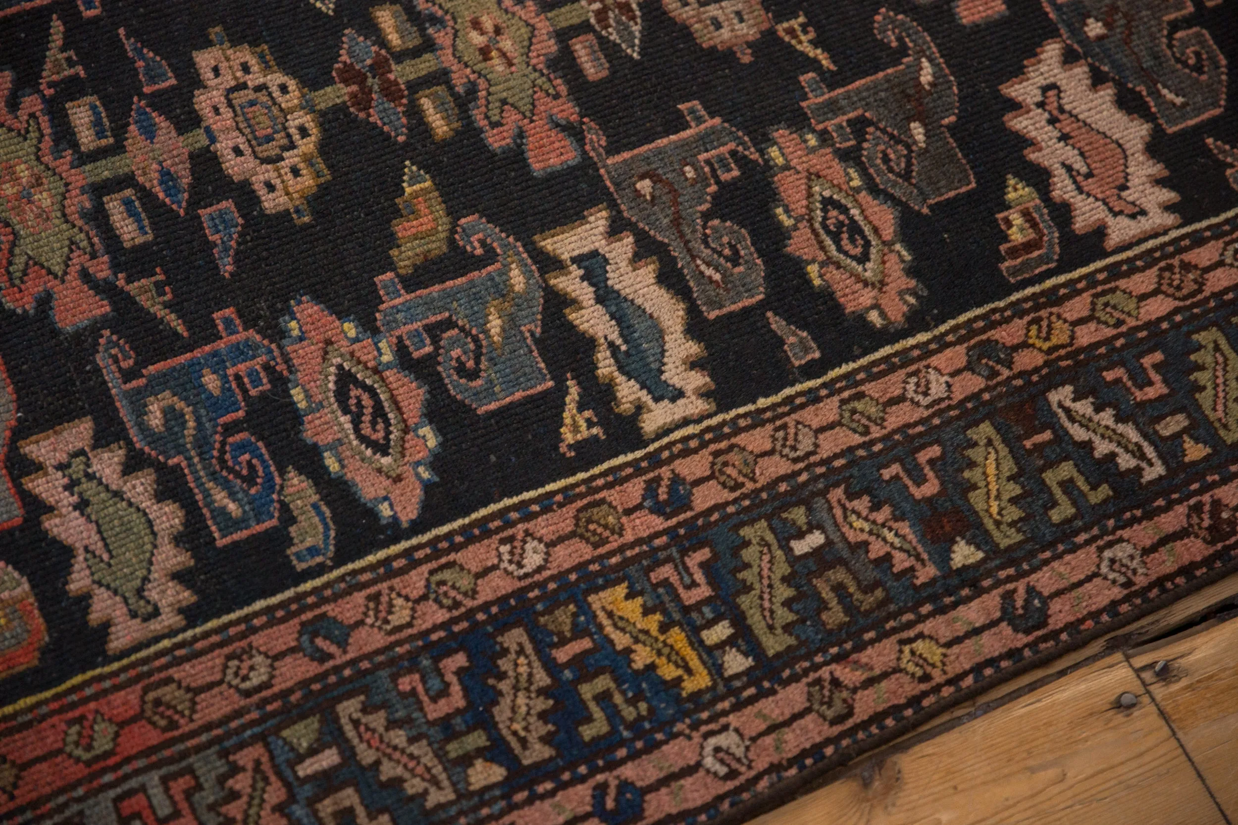 3.5x5.5 Vintage Kurdish Hamadan Rug