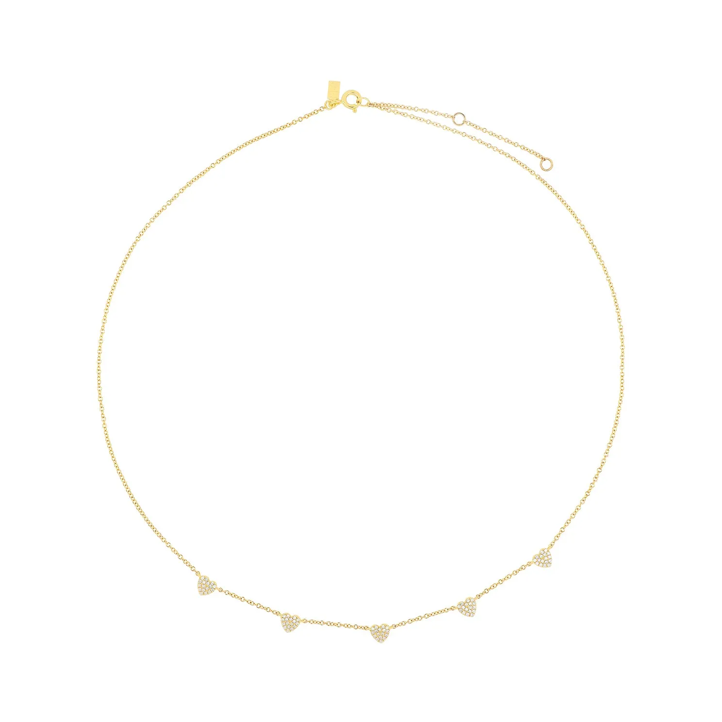 5 Diamond Mini Heart Necklace