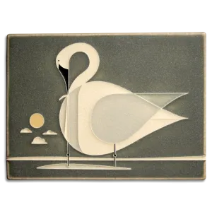 6x8 Trumpeter Swan Tile (Charlie Harper) by Motawi Tileworks