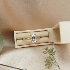 9K Elongated Antique Cushion Cut Moissanite Ring