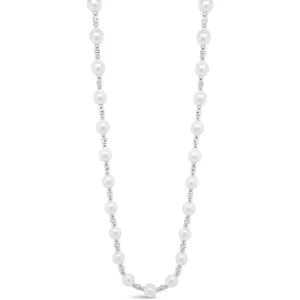 Absolute Silver & Pearl Dainty Bead Necklace