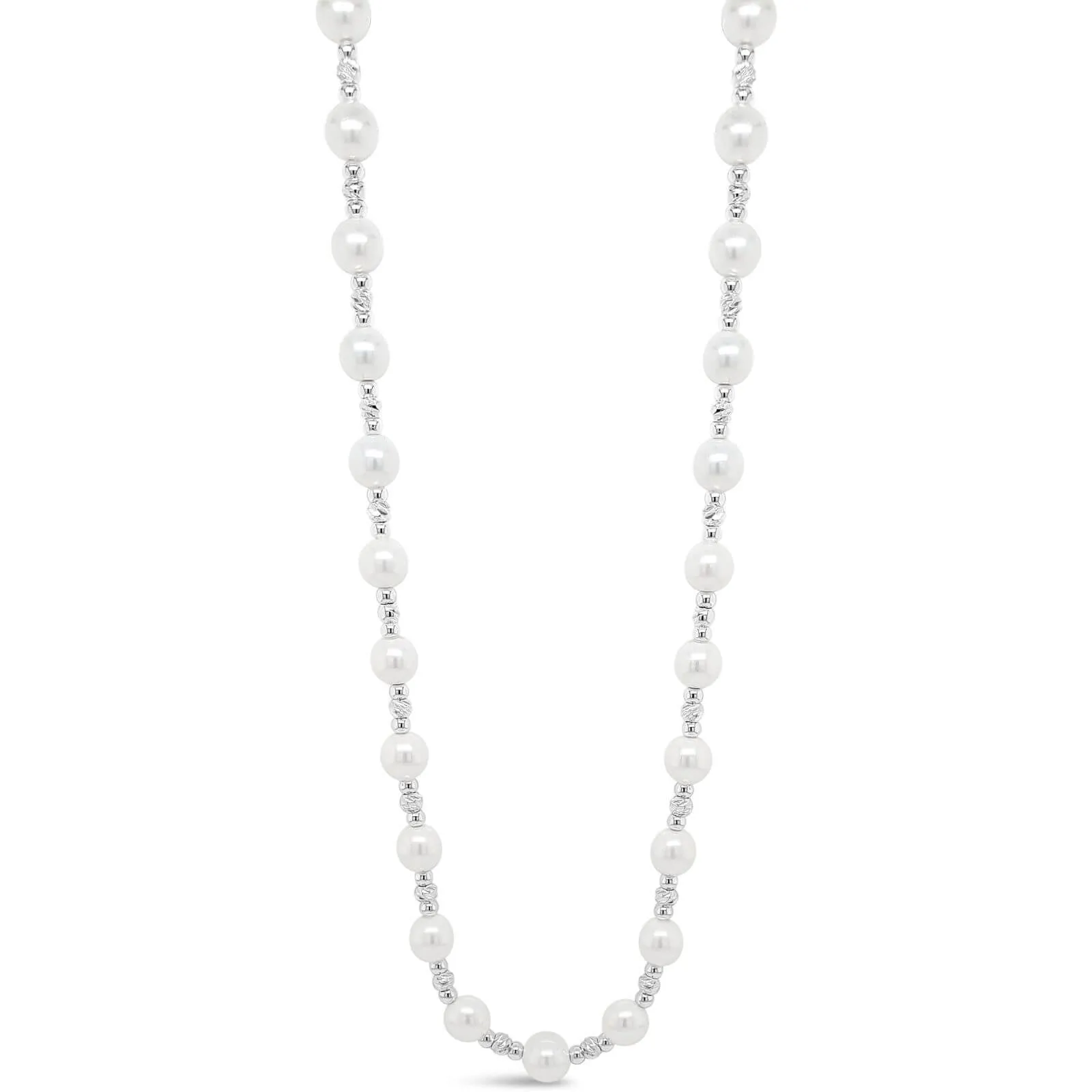 Absolute Silver & Pearl Dainty Bead Necklace