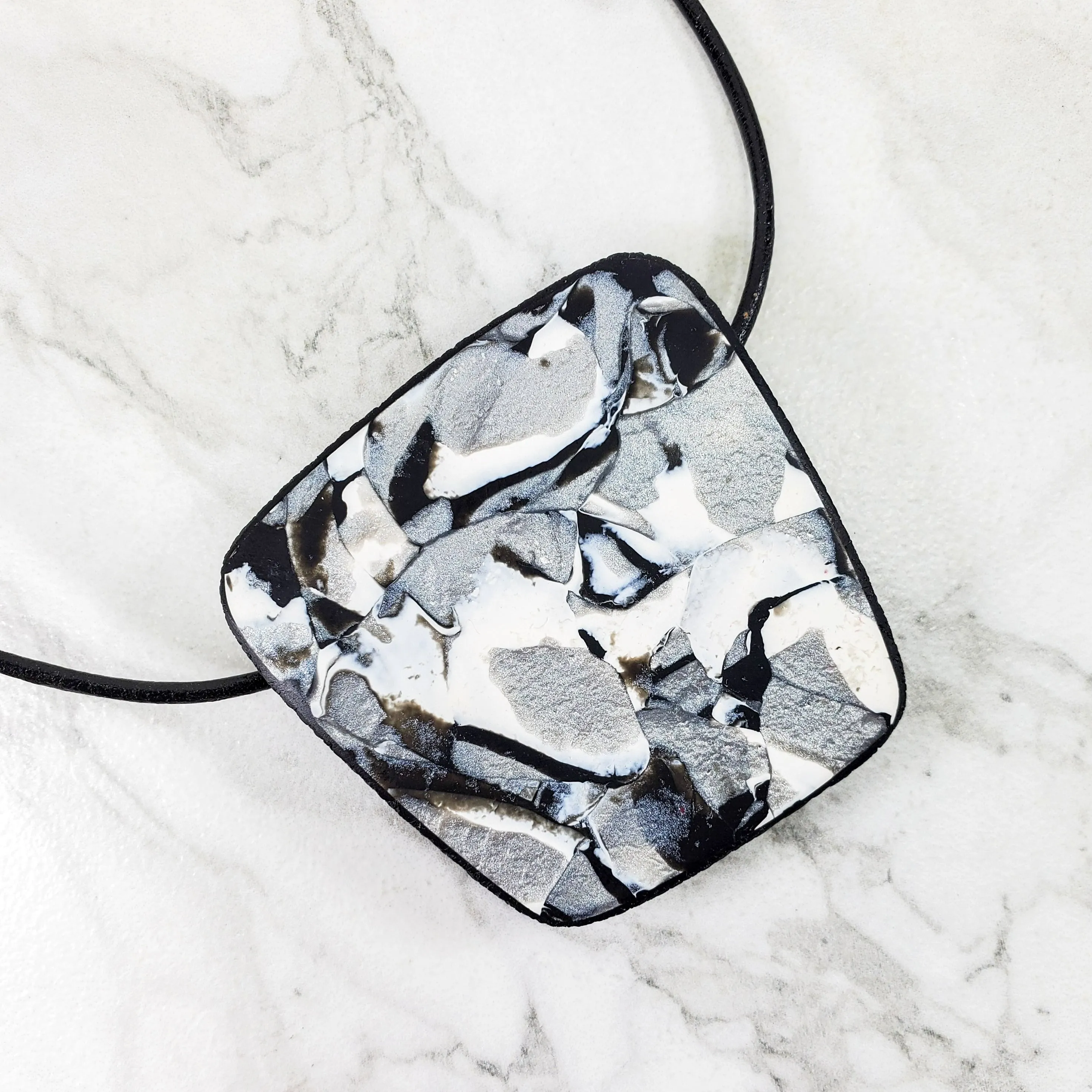 Abstract Square Pendant - Calacatta