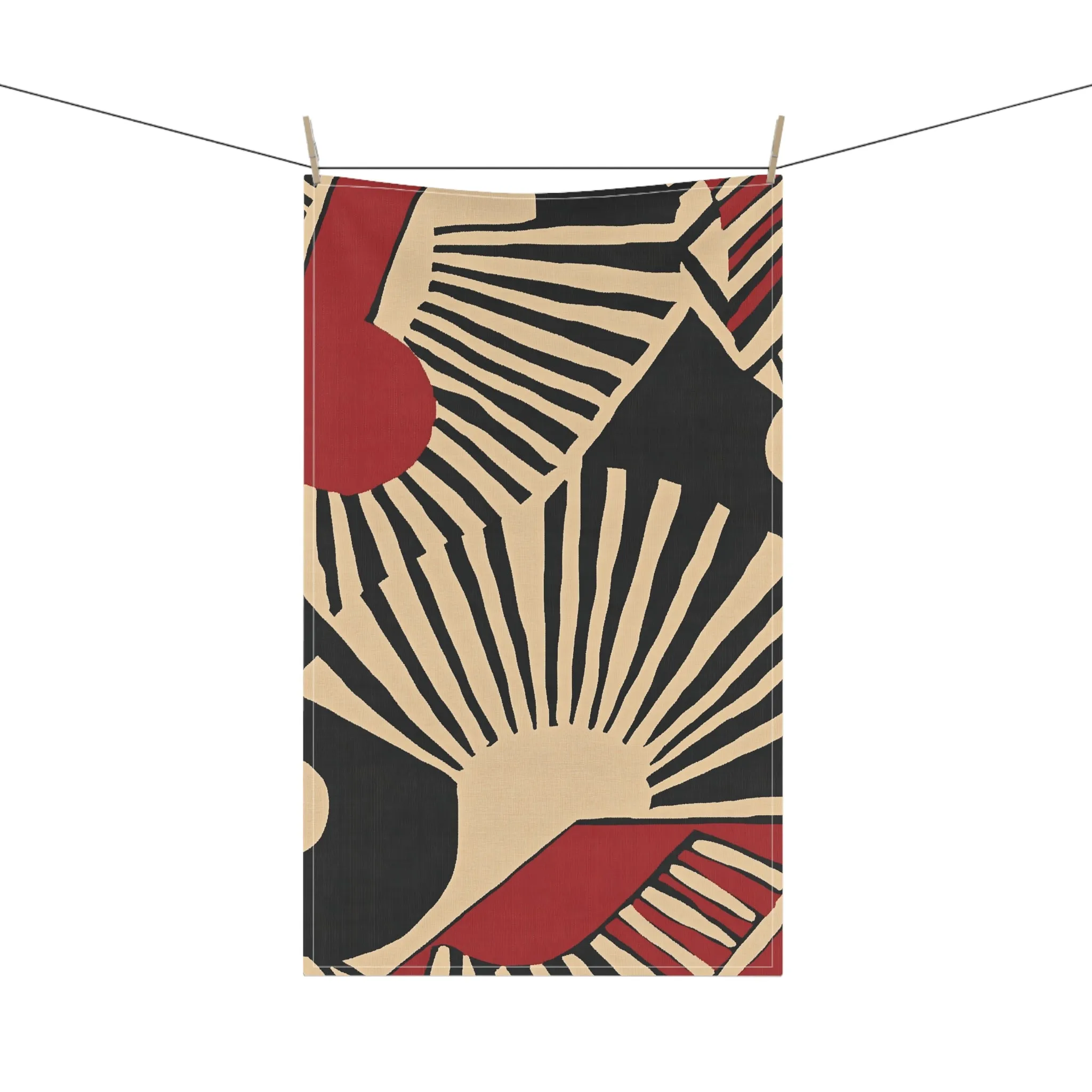 Abstract Sunburst Cotton Kitchen Towel