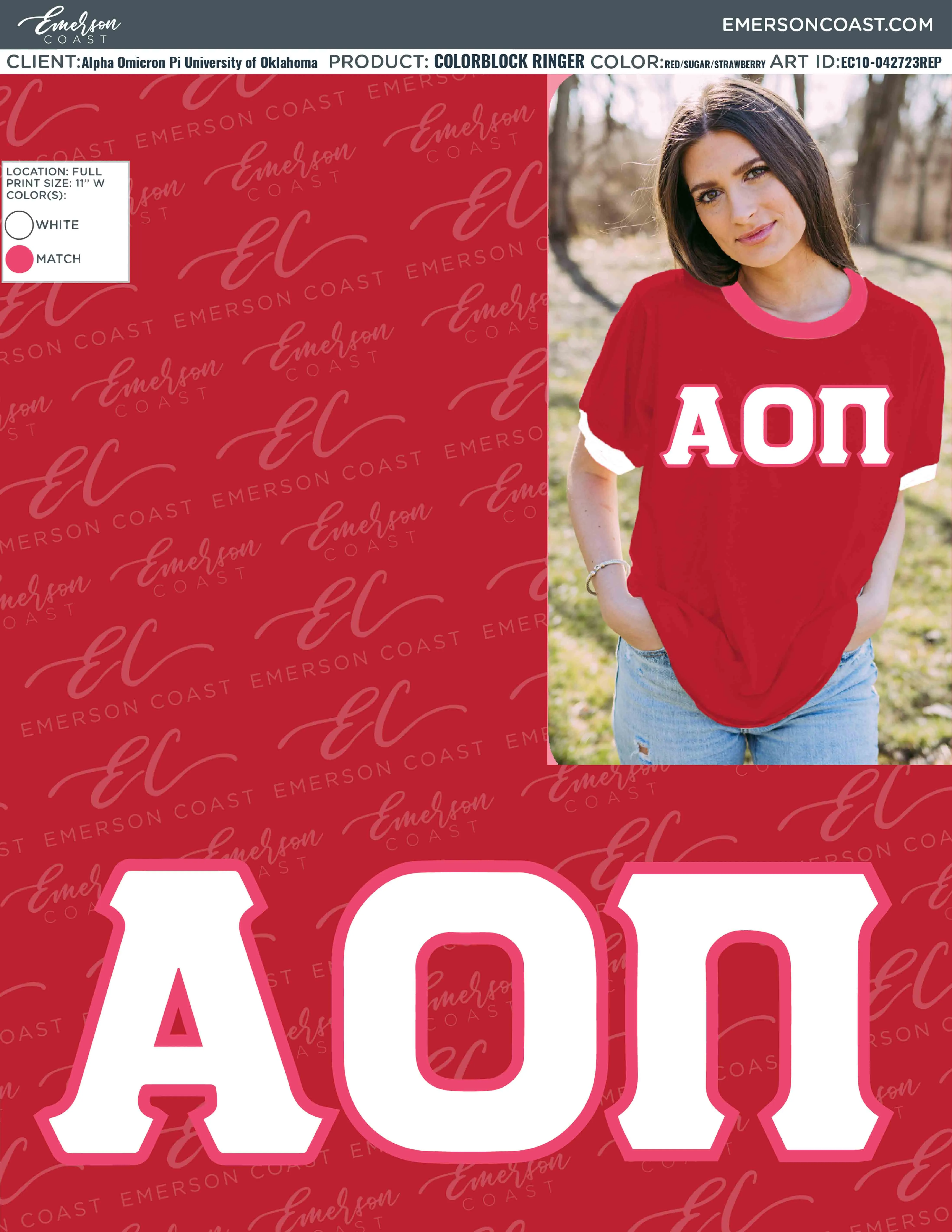 Alpha Omicron Pi Recruitment and Bid Day Greek Letter Jersey