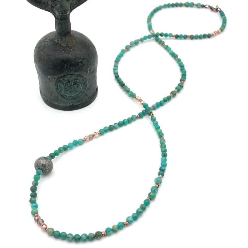 Amazonite and Copper Bead Necklace