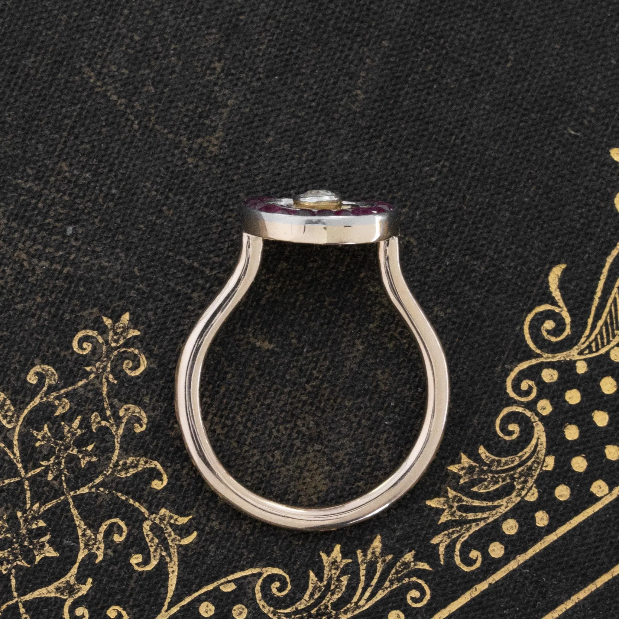 Antique Diamond & Ruby Target Conversion Ring