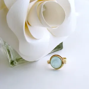 Aqua Napoleonic Bee Intaglio Ring - Peu d’Abelle Aqua Ring