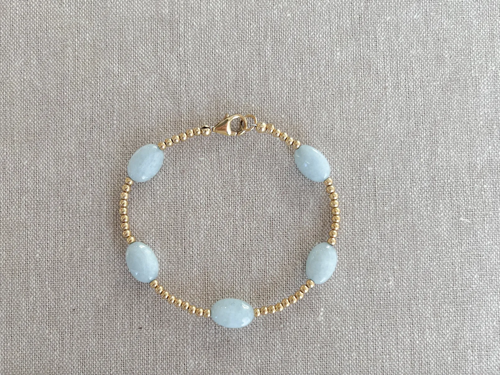 Aquamarine and Gold Bead Bracelet
