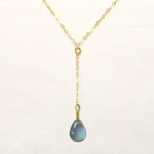 Aquamarine Lariat Necklace