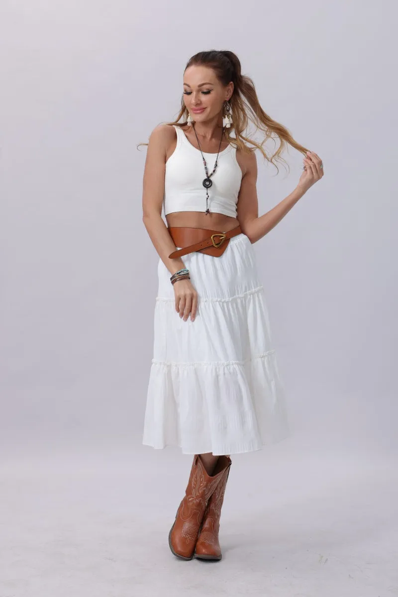 Asymmetrical Buckle Wide Waist Belt