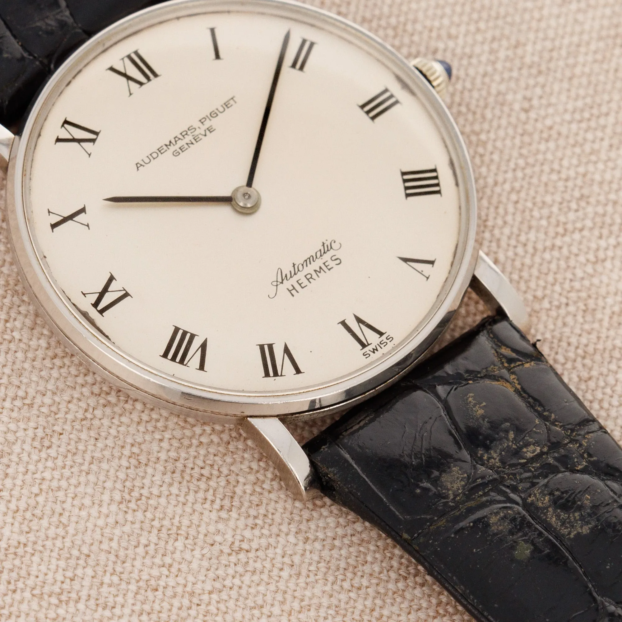 Audemars Piguet White Gold Automatic Watch Retailed by Hermes