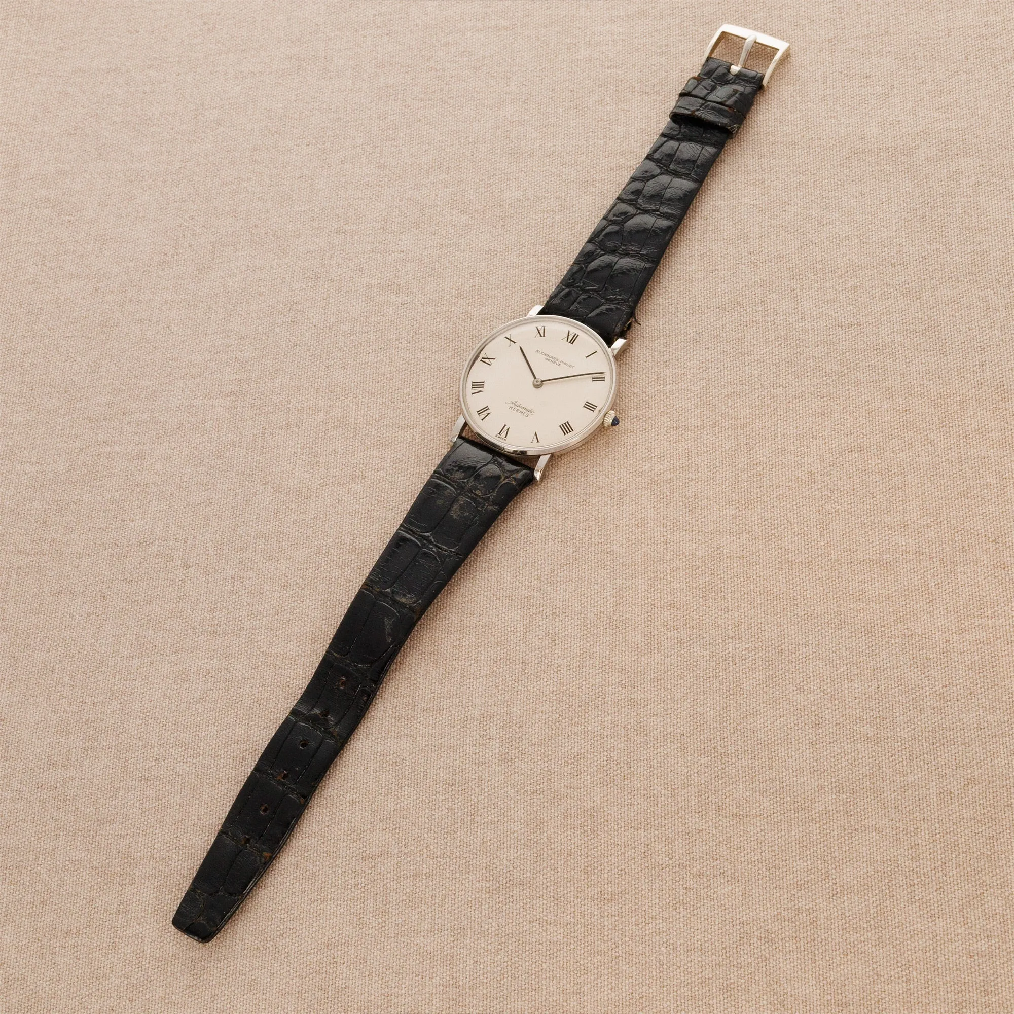 Audemars Piguet White Gold Automatic Watch Retailed by Hermes