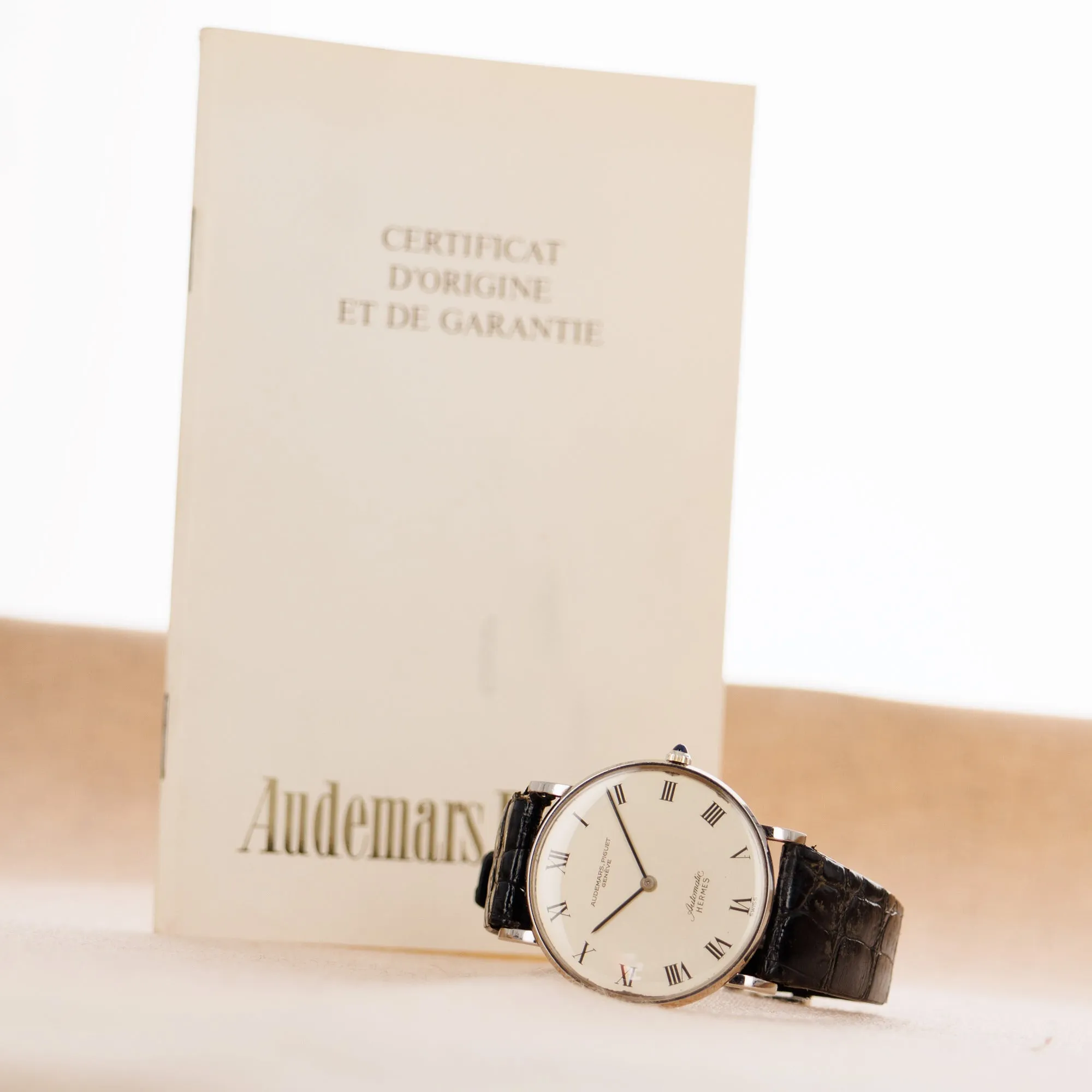 Audemars Piguet White Gold Automatic Watch Retailed by Hermes