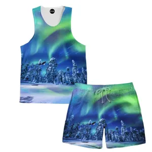 Aurora Borealis Tank and Shorts Rave Outfit